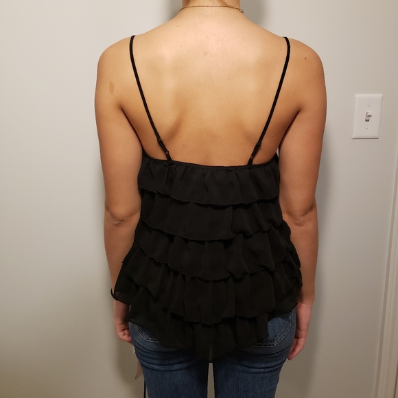 Black Ruffle Top - Picture 3 of 3